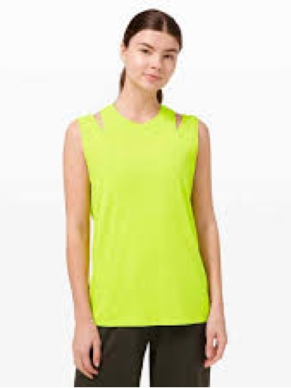 LULULEMON- LA Split Shoulder Muscle Tank Athletic Running Workout Gym Tank